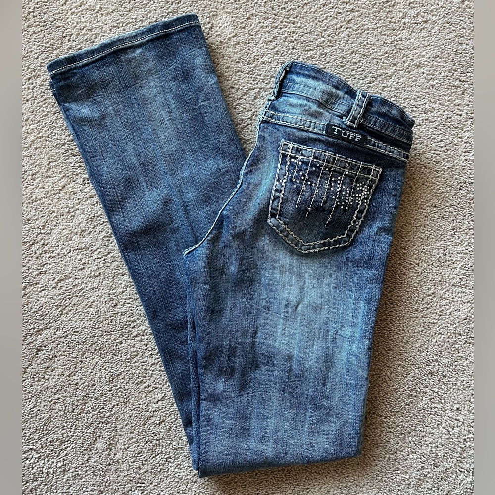 Cowgirl Tuff Co. Women’s Bootcut Blue Jeans - Crystal Waterfall - Size 29x35